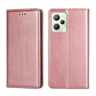 For OPPO Realme C35 Pure Color Magnetic Leather Phone Case(Rose Gold)