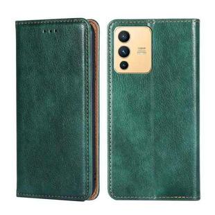 For vivo S12 / V23 5G Pure Color Magnetic Leather Phone Case(Green)