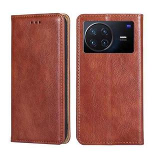 For vivo X Note 5G Pure Color Magnetic Leather Phone Case(Brown)