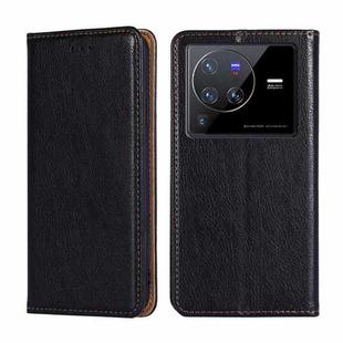 For vivo X80 Pro China Pure Color Magnetic Leather Phone Case(Black)