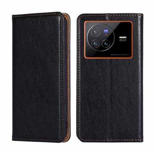 For vivo X80 China Pure Color Magnetic Leather Phone Case(Black)