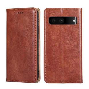 For Google Pixel 7 5G Pure Color Magnetic Leather Phone Case(Brown)