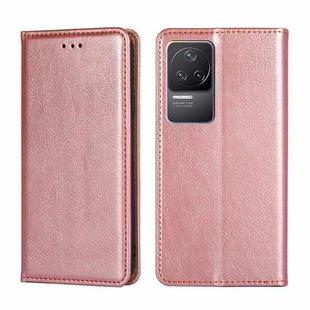 For Xiaomi Redmi K50 / K50 Pro Pure Color Magnetic Leather Phone Case(Rose Gold)