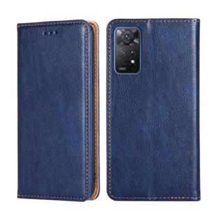 For Xiaomi Redmi Note 11 Pro 4G / 5G Global Pure Color Magnetic Leather Phone Case(Blue)