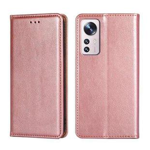 For Xiaomi 12 Pro Pure Color Magnetic Leather Phone Case(Rose Gold)