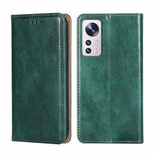 For Xiaomi 12 Pro Pure Color Magnetic Leather Phone Case(Green)