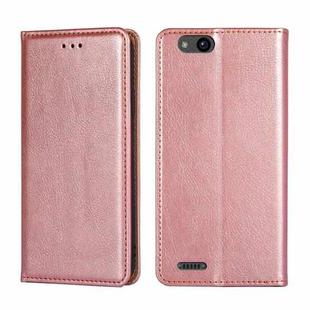 For ZTE Tempo X / Vantage Z839 / N9137 Pure Color Magnetic Leather Phone Case(Rose Gold)