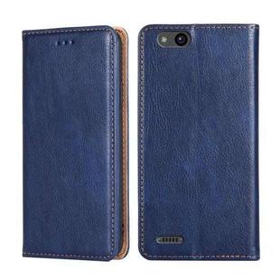 For ZTE Tempo X / Vantage Z839 / N9137 Pure Color Magnetic Leather Phone Case(Blue)