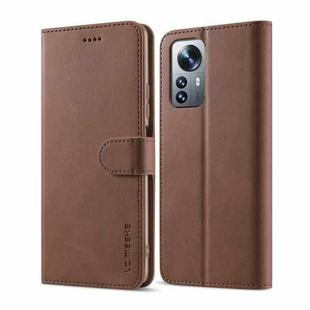 For Xiaomi 12 Lite LC.IMEEKE Calf Texture Leather Phone Case(Coffee)