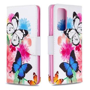 For Huawei P40 Colored Drawing Pattern Horizontal Flip Leather Case with Holder & Card Slots & Wallet(Butterfly)