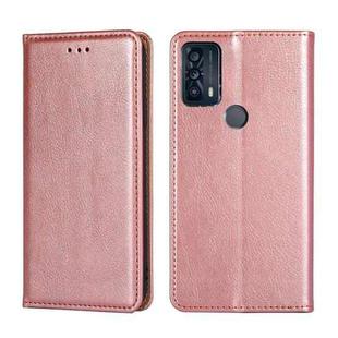 For TCL 20B 6159K Pure Color Magnetic Leather Phone Case(Rose Gold)