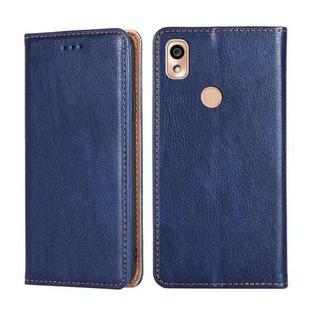 For Kyocera KY-51B Pure Color Magnetic Leather Phone Case(Blue)