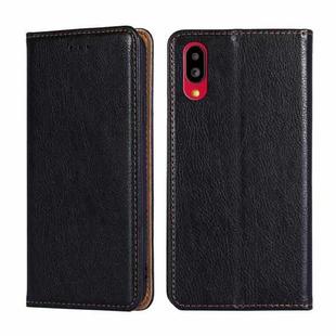 For Sharp Simple Sumaho 6-A201SH Pure Color Magnetic Leather Phone Case(Black)