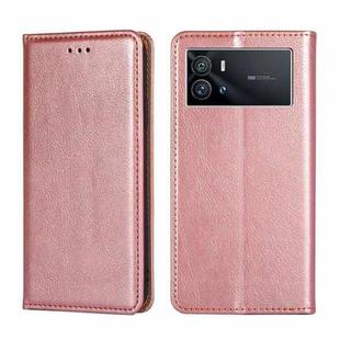 For vivo iQOO 9 5G Pure Color Magnetic Leather Phone Case(Rose Gold)