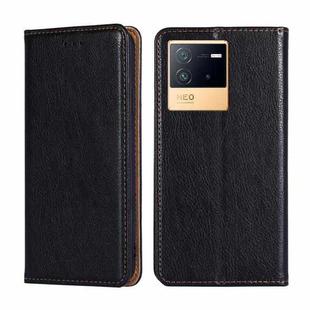 For vivo iQOO U5 5G Pure Color Magnetic Leather Phone Case(Black)