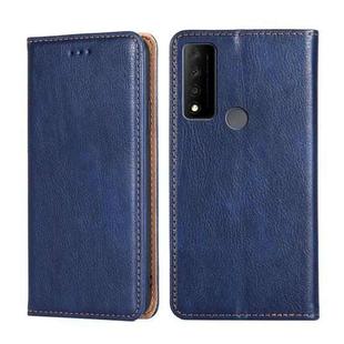 For TCL 30V 5G T781S Pure Color Magnetic Leather Phone Case(Blue)