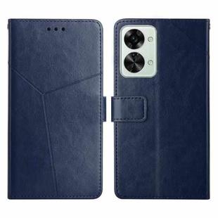 For OnePlus Nord 2T 5G Y Stitching Horizontal Flip Leather Phone Case(Blue)