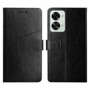 For OnePlus Nord 2T 5G Y Stitching Horizontal Flip Leather Phone Case(Black)