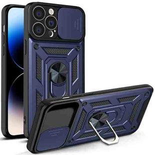 For iPhone 14 Pro Max Sliding Camera Cover Design TPU+PC Phone Case (Blue)