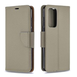 For Huawei P40 Litchi Texture Pure Color Horizontal Flip PU Leather Case with Holder & Card Slots & Wallet & Lanyard(Grey)