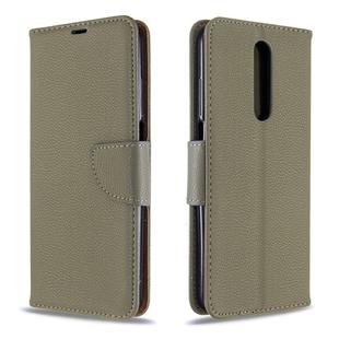 For Galaxy A01 Litchi Texture Pure Color Horizontal Flip PU Leather Case with Holder & Card Slots & Wallet & Lanyard(Grey)