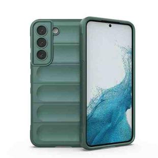 For Samsung Galaxy S22 5G Magic Shield TPU + Flannel Phone Case(Dark Green)