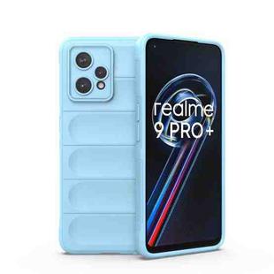 For OPPO Realme 9 Pro+ Magic Shield TPU + Flannel Phone Case(Light Blue)