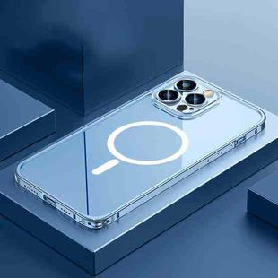 For iPhone 13 Pro Transparent MagSafe Magnetic Phone Case with Lens Film (Sierra Blue)