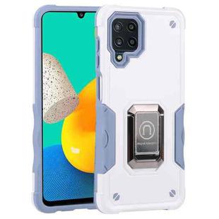 For Samsung Galaxy M32 / M22 / M21 Ring Holder Non-slip Armor Phone Case(White)