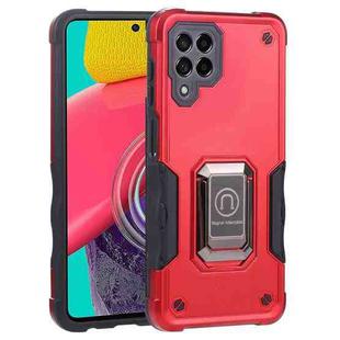 For Samsung Galaxy M53 5G Ring Holder Non-slip Armor Phone Case(Red)