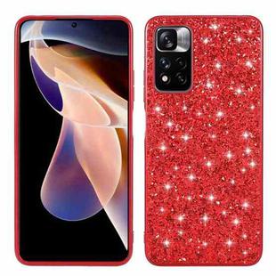 For  Xiaomi Redmi Note 11 Pro/Redmi Note 11E Pro 4G Global/Redmi Note 11E Pro 5G Global Glitter Powder Shockproof TPU Phone Case(Red)