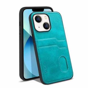 For iPhone 13 KSQ Calf Texture All-inclusive PU Phone Case(Green)