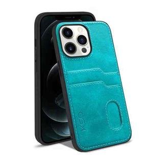 For iPhone 13 Pro Max KSQ Calf Texture All-inclusive PU Phone Case (Green)