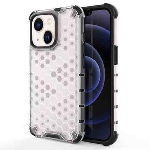 For iPhone 14 Shockproof Honeycomb PC + TPU Phone Case (White)
