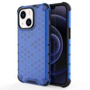 For iPhone 14 Plus Shockproof Honeycomb PC + TPU Phone Case  (Blue)