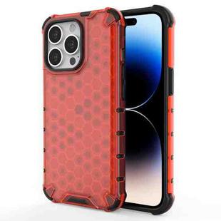 For iPhone 14 Pro Max Shockproof Honeycomb PC + TPU Phone Case (Red)