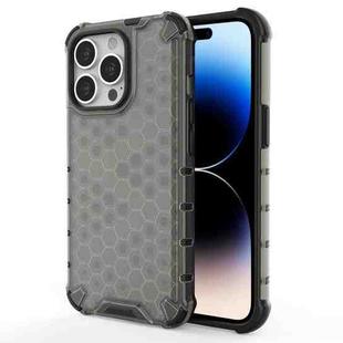For iPhone 14 Pro Max Shockproof Honeycomb PC + TPU Phone Case (Black)