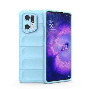 For OPPO Find X5 Pro Magic Shield TPU + Flannel Phone Case(Light Blue)