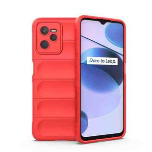 For OPPO Realme C35 Magic Shield TPU + Flannel Phone Case(Red)