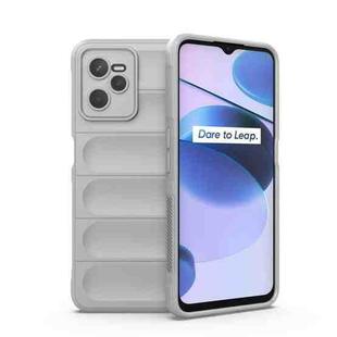 For OPPO Realme C35 Magic Shield TPU + Flannel Phone Case(Grey)