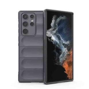 For Samsung Galaxy S22 Ultra 5G Magic Shield TPU + Flannel Phone Case(Dark Grey)