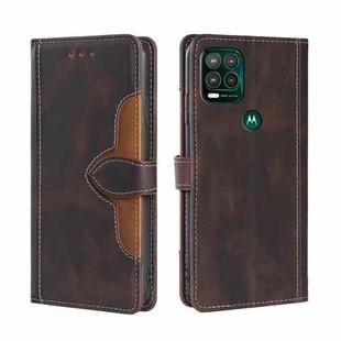 For Motorola Moto G Stylus 2022 Stitching Skin Feel Magnetic Buckle Horizontal Flip PU Leather Case(Brown)