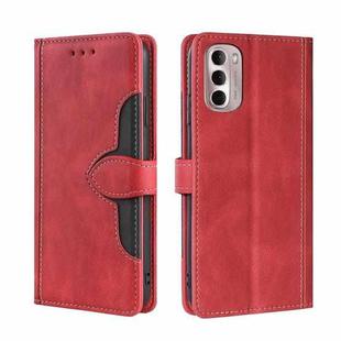 For Motorola Moto G Stylus 5G 2022 Stitching Skin Feel Magnetic Buckle Horizontal Flip PU Leather Case(Red)