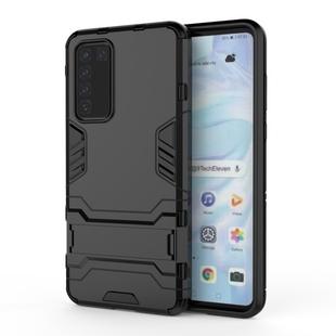 For Huawei P40 PC + TPU Shockproof Protective Case with Holder(Black)