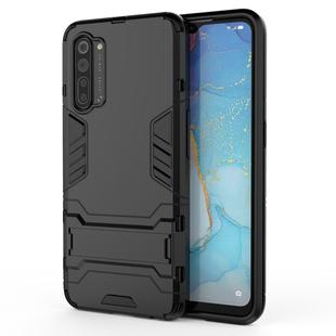 For OPPO Reno3 PC + TPU Shockproof Protective Case with Holder(Black)