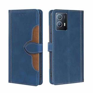 For vivo iQOO U5 5G Stitching Skin Feel Magnetic Buckle Horizontal Flip PU Leather Case(Blue)