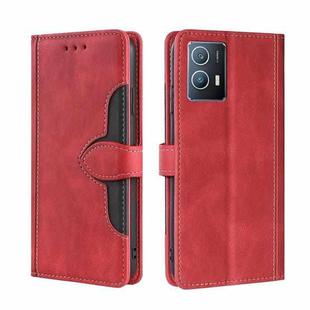 For vivo iQOO U5 5G Stitching Skin Feel Magnetic Buckle Horizontal Flip PU Leather Case(Red)