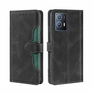 For vivo iQOO U5 5G Stitching Skin Feel Magnetic Buckle Horizontal Flip PU Leather Case(Black)