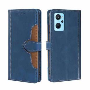 For OPPO Realme 9i/A36 4G/A96 4G/K10 4G/A76 4G Stitching Skin Feel Magnetic Buckle Horizontal Flip PU Leather Case(Blue)
