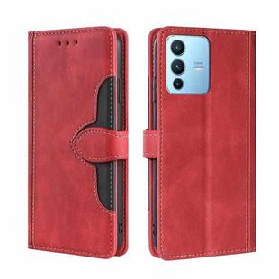 For vivo S12 Pro 5G/V23 Pro Stitching Skin Feel Magnetic Buckle Horizontal Flip PU Leather Case(Red)